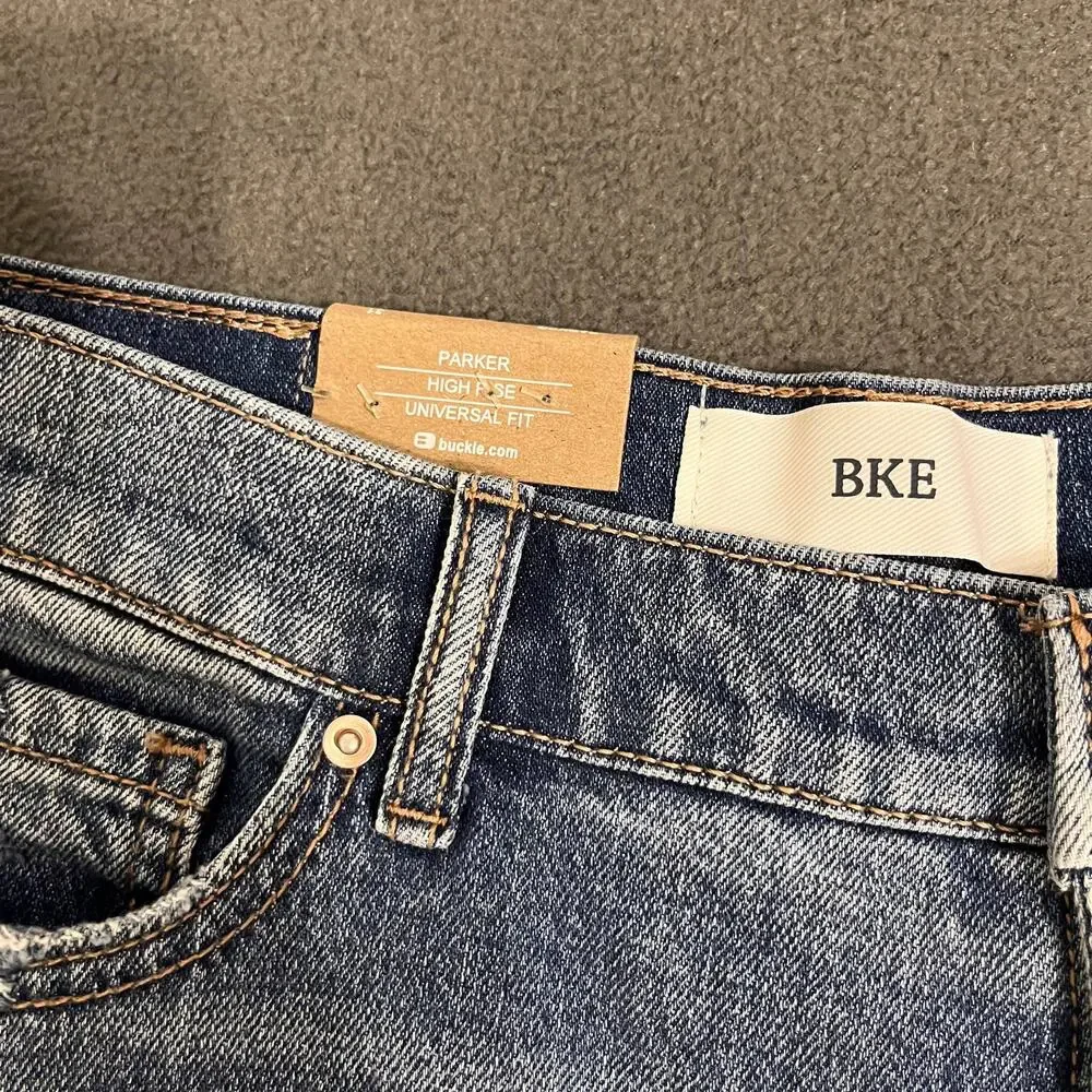 BKE Denim Parker High Rise Shorts Size 31 Jean Distressed Raw Hem Cowgirl NWT